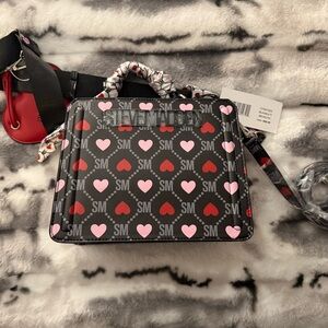 Steve Madden Black and Red Heart Crossbody Bag